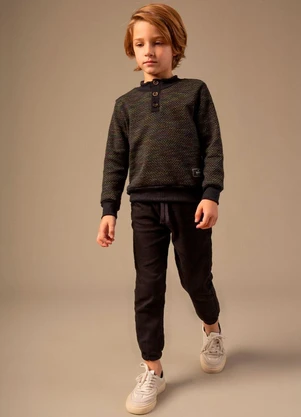 Bugbee - Casaco Infantil em Malha Tweed Verde - BUGBEE