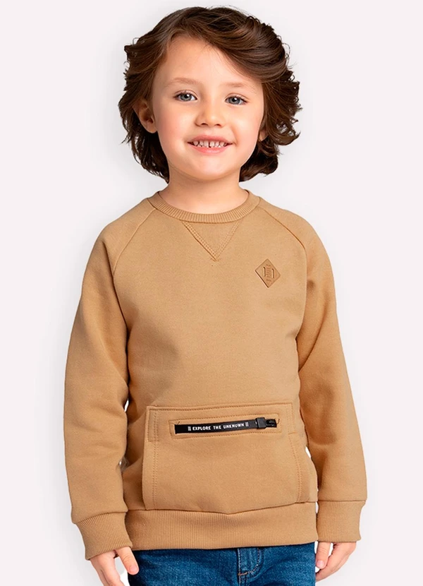 Milon - Casaco Infantil Menino Básico Marrom