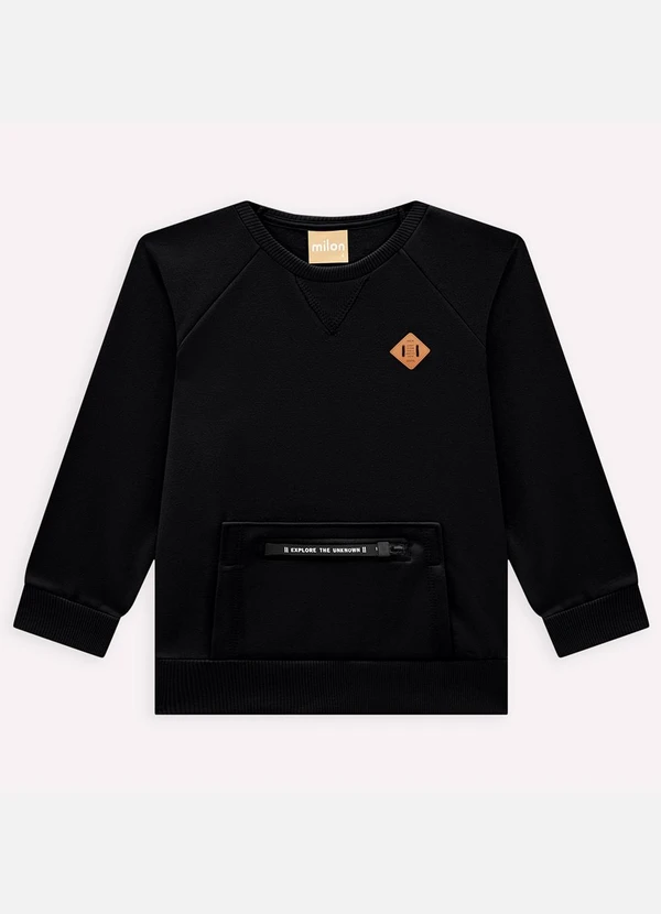 Milon - Casaco Infantil Menino Básico Preto