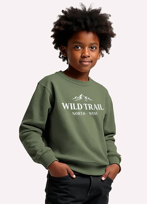 Kyly - Casaco Infantil Menino Lettering Verde - KYLY