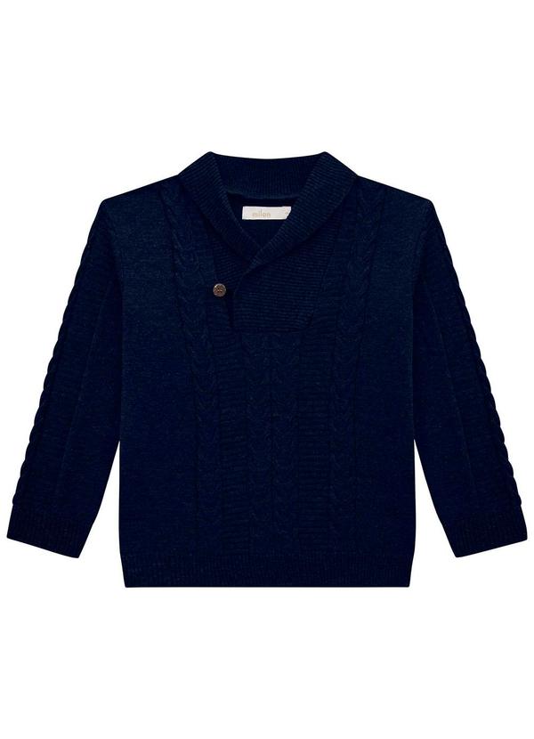 Milon - Casaco Infantil Menino Tricô Azul