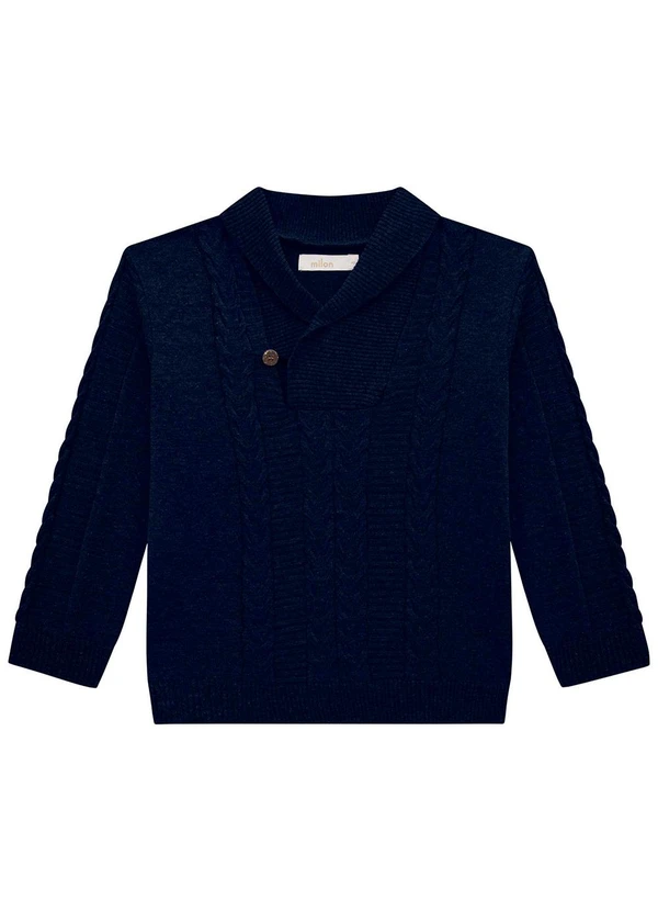 Milon - Casaco Infantil Menino Tricô Azul