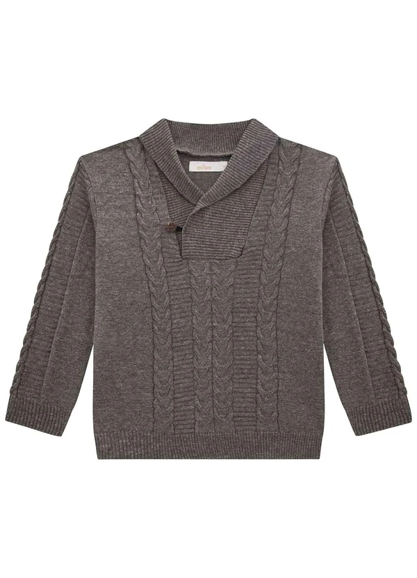 Milon - Casaco Infantil Menino Tricô Cinza 3