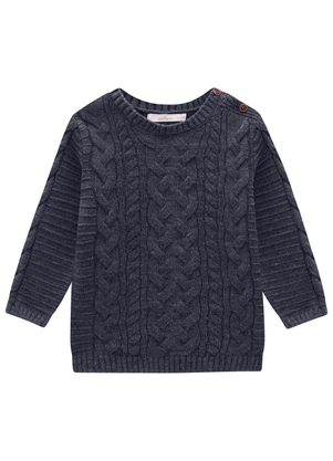 Milon - Casaco Infantil Menino Tricot Cinza - MILON