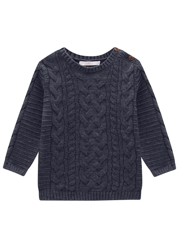 Milon - Casaco Infantil Menino Tricot Cinza