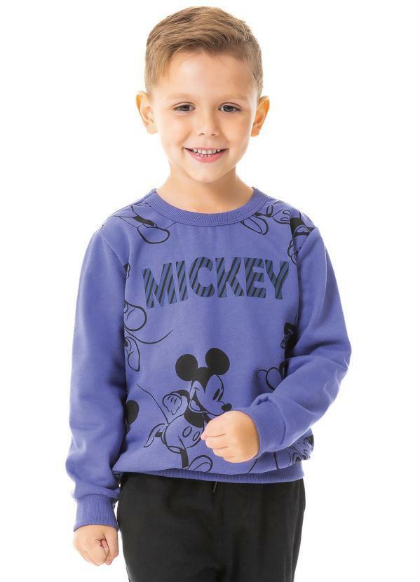 Disney - Casaco Masculino Estampado Mickey Roxo