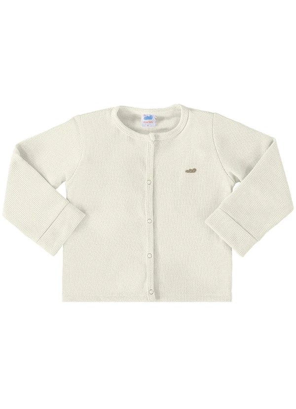 Marlan - Casaco Unissex Malha Tricot Felpado Baby Bege 1