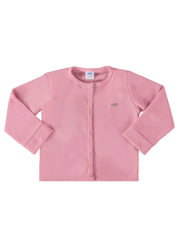 Marlan - Casaco Unissex Malha Tricot Felpado Baby Rosa 1