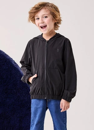 Bimbi - Jaqueta Infantil Menino Corta Vento Preto - BIMBI