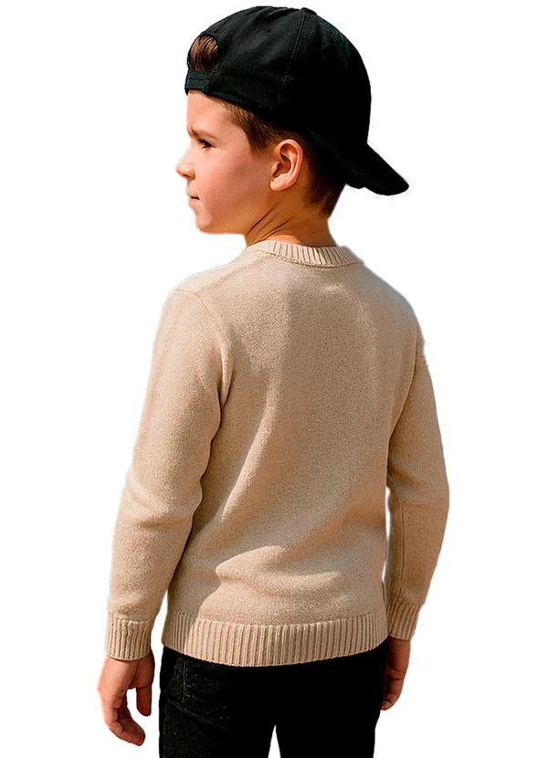 Doce Tom - Suéter Tricô Patch 86 ¿ Menino Bege 2