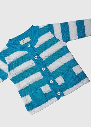 Bento - Tricot Bebê Listrado Azul - BENTO