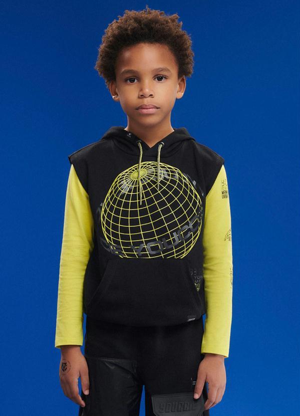 Youccie - Colete de Moletom com Capuz Preto