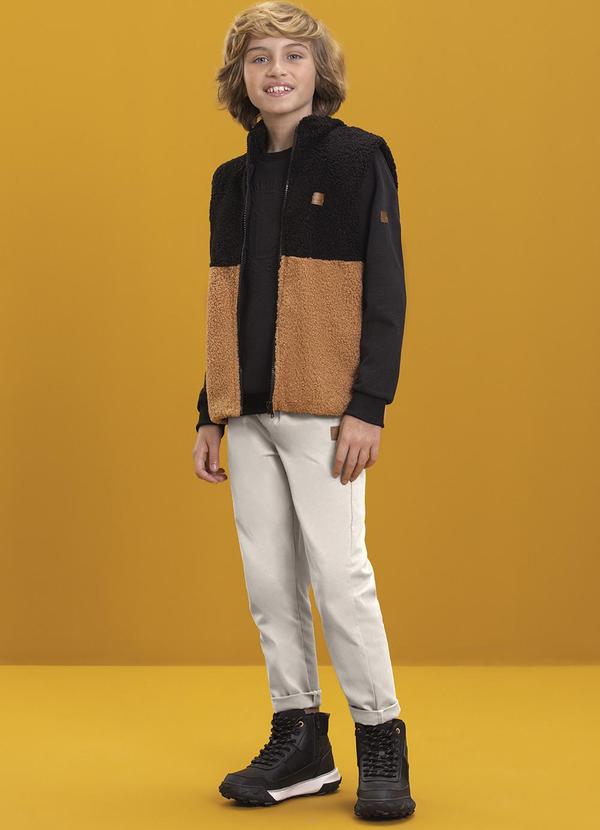 Ioluig - Colete Infantil em Pelo Carneiro Preto 2