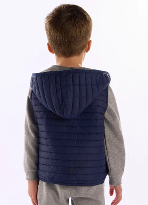 Up Baby - Colete Infantil Puffa Dupla Face Azul - UP BABY