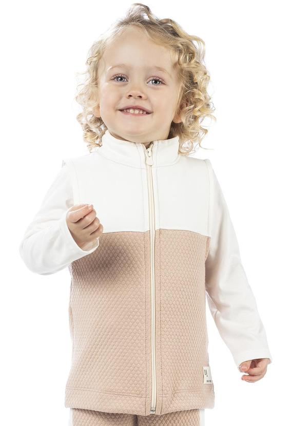 Lik Boys - Colete Matelassê e Detalhes em Moletom Marrom