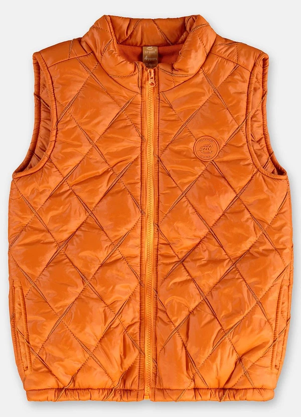 Up Baby - Colete Menino em Matelassê Laranja 3