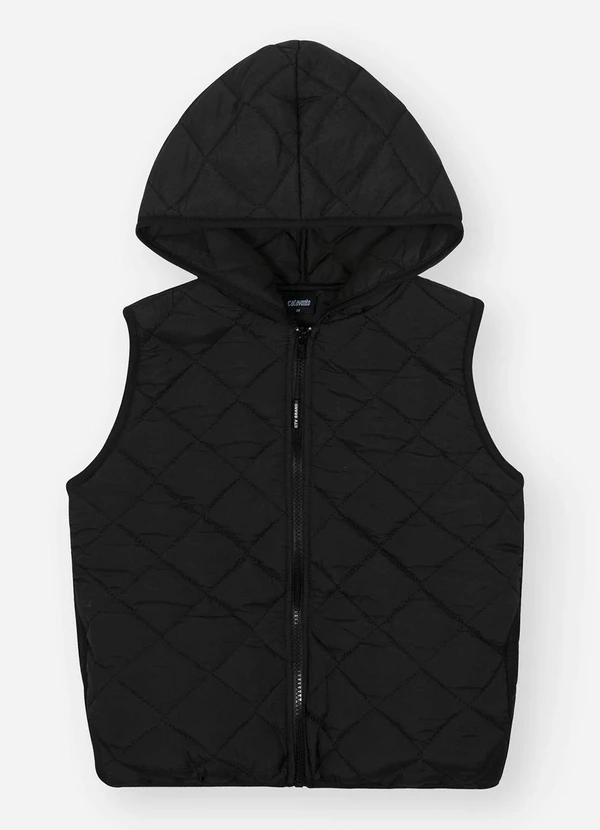 Catavento - Colete Menino em Matelassê Preto 5