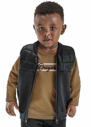 Marisol - Colete Moletom Infantil Preto - MARISOL