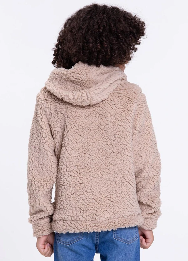 Vida Costeira - Blusão Moletom Infantil Pelinho Bege 2