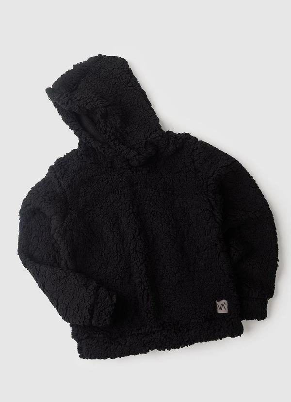 Vida Costeira - Blusão Moletom Infantil Pelinho Preto - 4