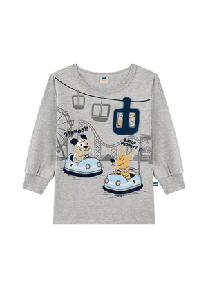 Marlan - Camiseta em Meia Malha Penteada Cinza - MARLAN
