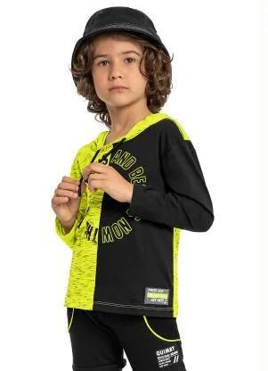 Quimby - Camiseta Infantil Menino Manga Longa Verde - QUIMBY