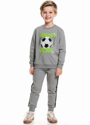 Fakini Kids - Cj.Blusao/Calca Cinza/Mescla - FAKINI KIDS