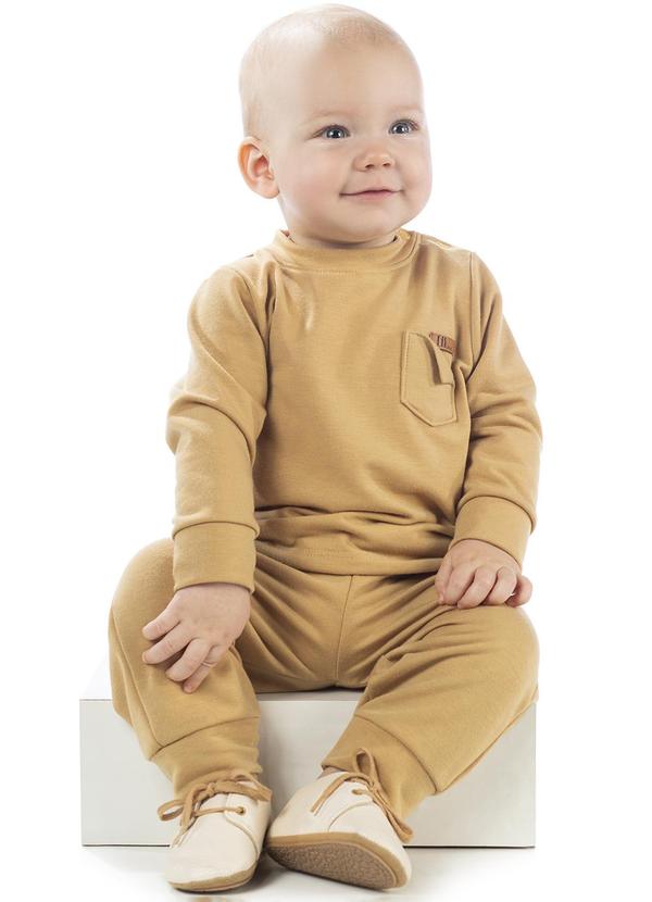 Lik Boys - Conj. Blusão e Calça em Molecotton Nude