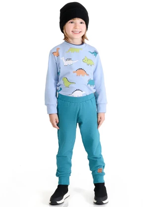 Tink Bink - Conj. Blusão Ml com Silk Azul - TINK BINK