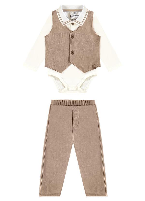 Carinhoso - Conjunto 3 Peças Maquinetado Bege 2