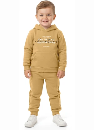 Carinhoso - Conjunto Adventure em Moletom Amarelo Mostarda - CARINHOSO