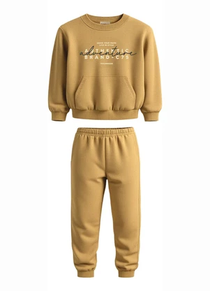 Carinhoso - Conjunto Adventure em Moletom Amarelo Mostarda - CARINHOSO