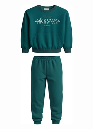 Carinhoso - Conjunto Adventure em Moletom Verde Esmeralda - CARINHOSO