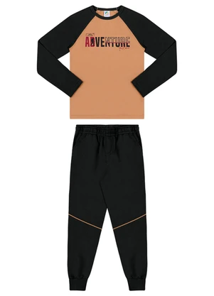 Outlet - Conjunto Aventura Menino Marrom - OUTLET