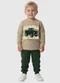 Malwee Kids - Conjunto Skatossauros em Moletom Terracota - variação: Areia