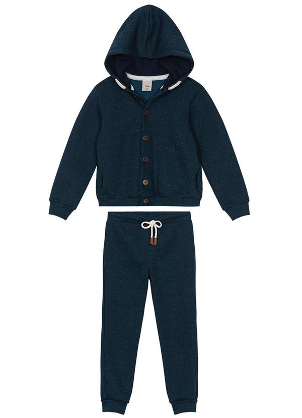 Carinhoso - Conjunto Azul Marinho em Moletom Menino