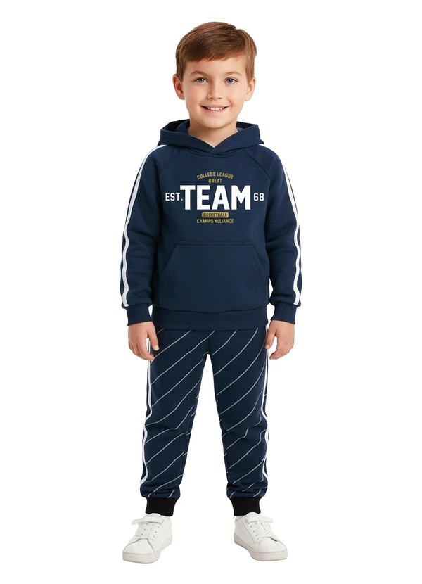Malwee Kids - Conjunto Basketball Team em Moletom Azul Marinho