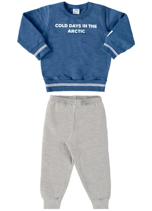 Marlan - Conjunto Bebê Blusão e Calça Cold Days Azul - MARLAN