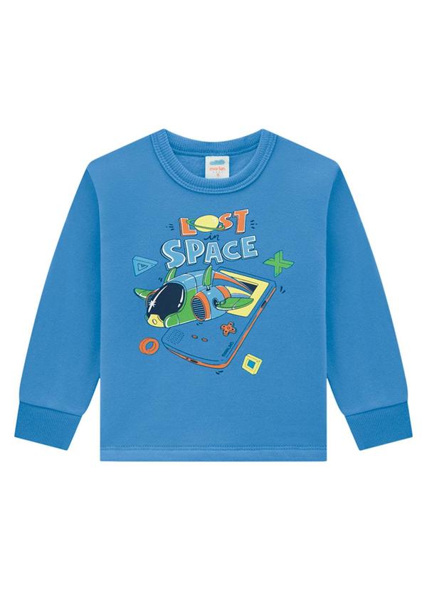 Marlan - Conjunto Bebê Blusão e Calça em Moletom Azul 2