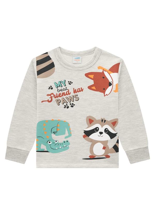 Marlan - Conjunto Bebê Blusão e Calça em Moletom Cinza 2