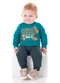 Marlan - Conjunto Bebê Blusão e Calça em Moletom Vermelho - variação: Verde