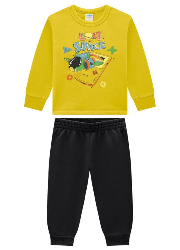 Marlan - Conjunto Bebê Blusão e Calça em Moletom Verde