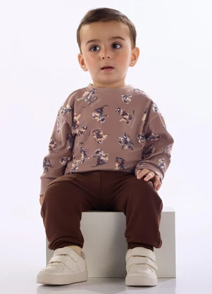 Quimby - Conjunto Bebê Blusão e Calça Marrom - QUIMBY