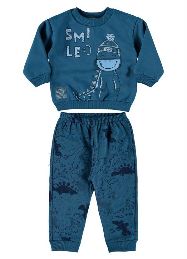 Quimby - Conjunto Bebê Blusão e Calça Moletom Azul 1