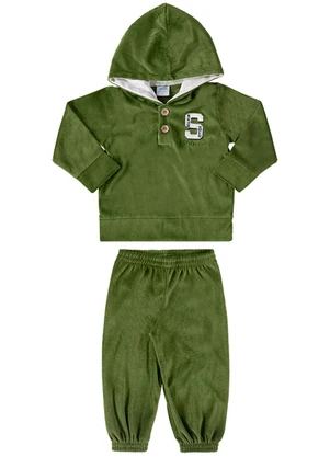 Marlan - Conjunto Bebê Blusão e Calça Plush S Baby Verde - MARLAN