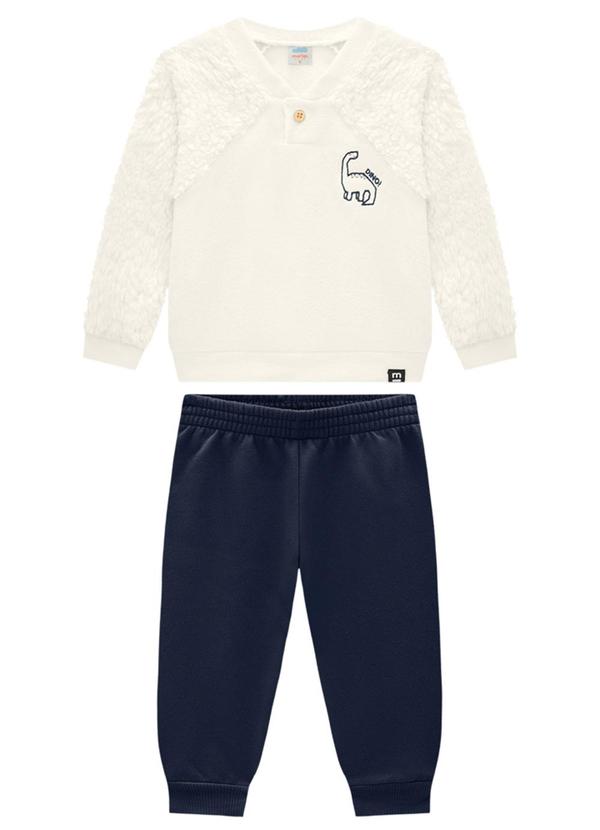 Marlan - Conjunto Bebê Blusão e Calça Thermo Soft Bege