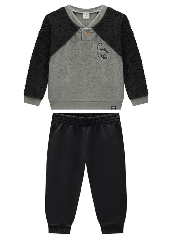 Marlan - Conjunto Bebê Blusão e Calça Thermo Soft Cinza