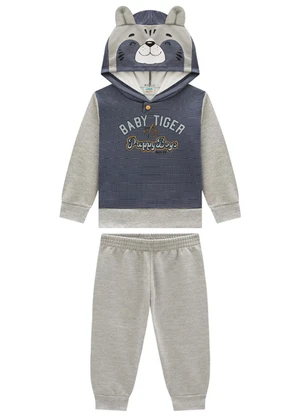 Marlan - Conjunto Bebê Blusão e Calça Tigres Azul - MARLAN