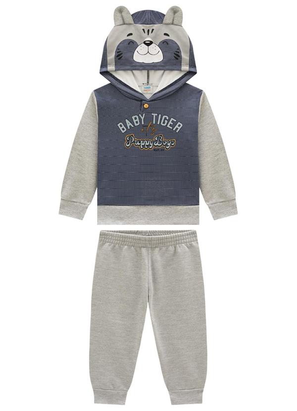 Marlan - Conjunto Bebê Blusão e Calça Tigres Azul