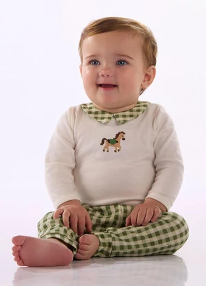 Up Baby - Conjunto Bebê Body Calça Branco - UP BABY